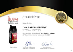 NIK CAFE' - Miscela Ristretto - Grains de café torréfiés, Ristretto de Sa Majesté en Italie - Lauréat du prix d'or pour les aliments et boissons de classe mondiale - Arabica et Robusta