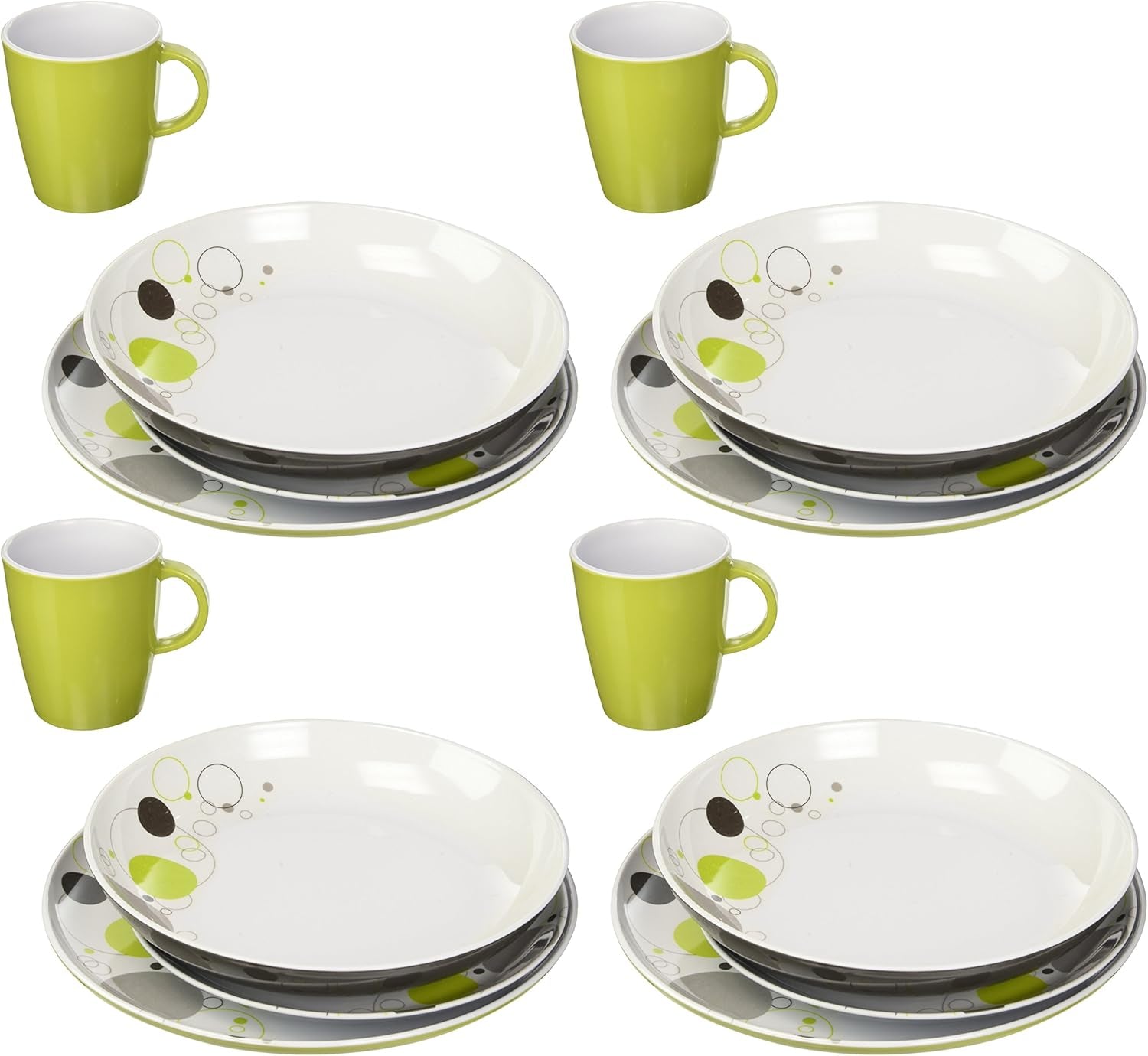 Assiettes mélamine tout compris, Space - lot de 16 pièces
