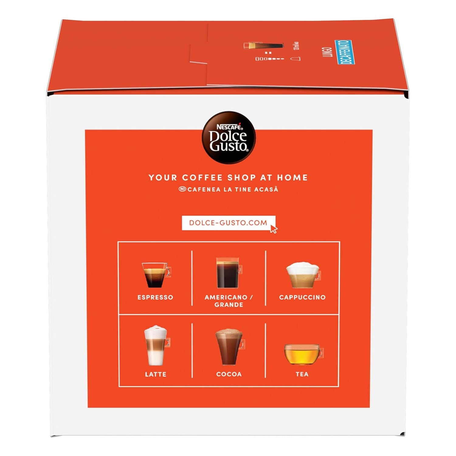 NESCAFÉ DOLCE GUSTO Lungo Decaffeinato Capsules de café paquet de 3 (3 x 16 capsules)