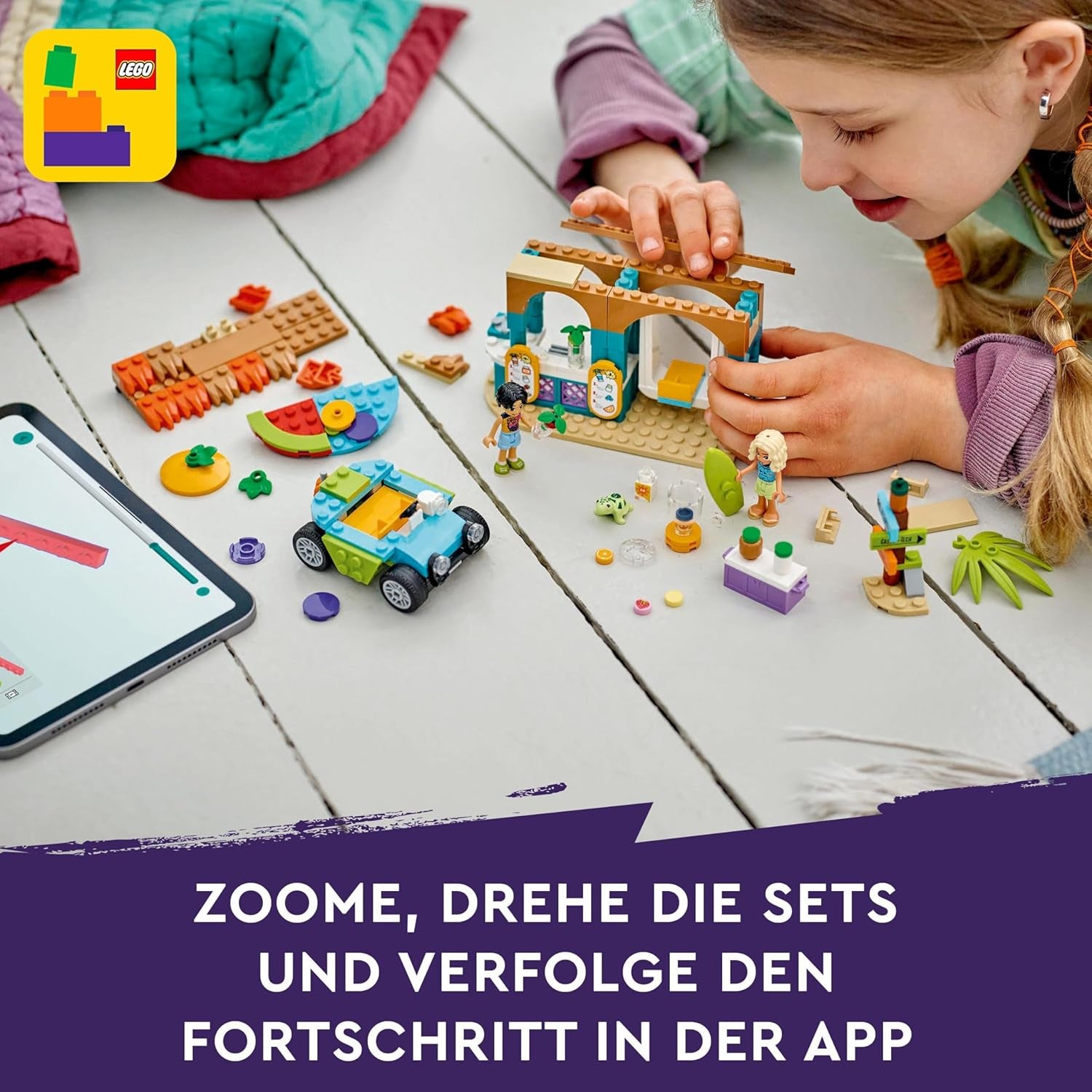 LEGO Friends Smoothie Stand At The Beach Jeu de rôle Idée cadeau pour filles et garçons de 6 ans avec figurines de jeu Tortue et accessoires Jouet de développement social 42625 Jeux de construction Besuche den LEGO-Store