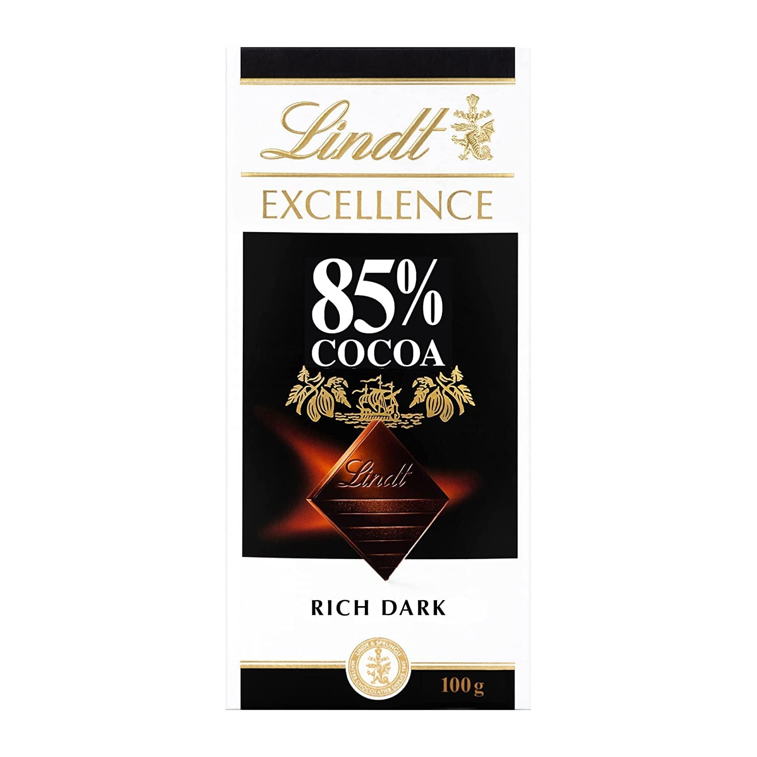 Chocolat Lindt | Barre EXCELLENCE 85% Cacao | 100g | Chocolat Extra Noir | Barre de chocolat végétalienne