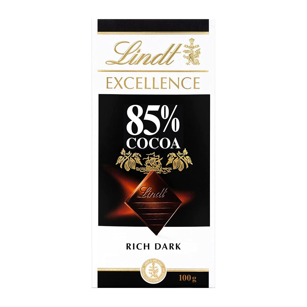 Chocolat Lindt | Barre EXCELLENCE 85% Cacao | 100g | Chocolat Extra Noir | Barre de chocolat végétalienne