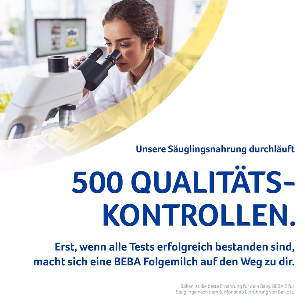 BEBA 2 - Lait de suite après 6 mois, avec complexe 5 HMO, teneur en protéines adaptée à l'âge, sans lactose, sans huile de palme, sans huile de poisson, nourriture pour bébé, lait en poudre pour bébé, lot de 3 (3 x 800 g)
