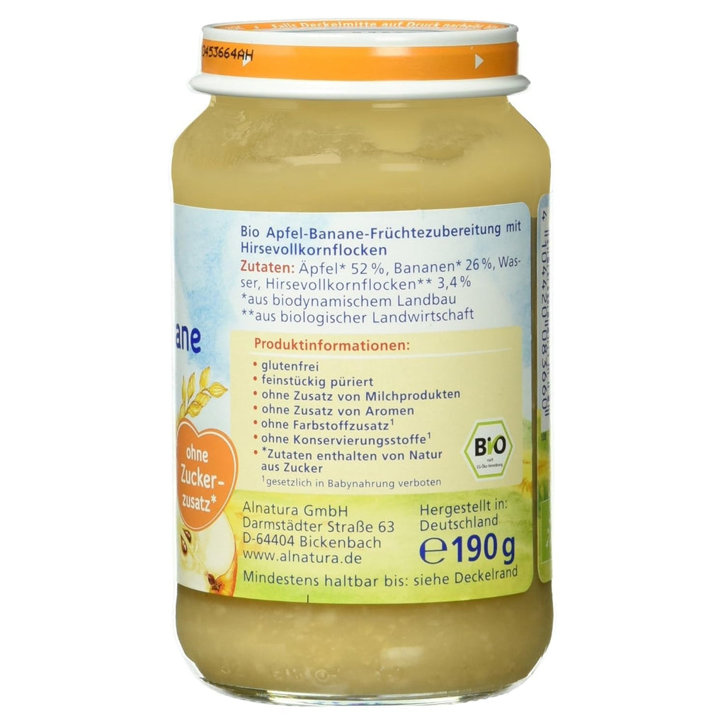 Bio Apfel Mit Banane Und Hirse, Ab Dem 6. Monat, 190 G Naty Shop