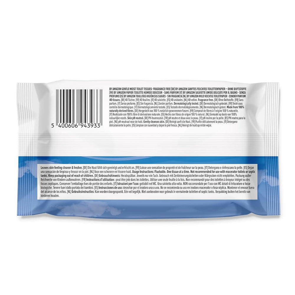 Par Amazon Papiers hygiéniques doux, humides, inodores, fins absorbants et non parfumés, 240 unités (6 paquets de 40 unités) (anciennement marque Presto !)