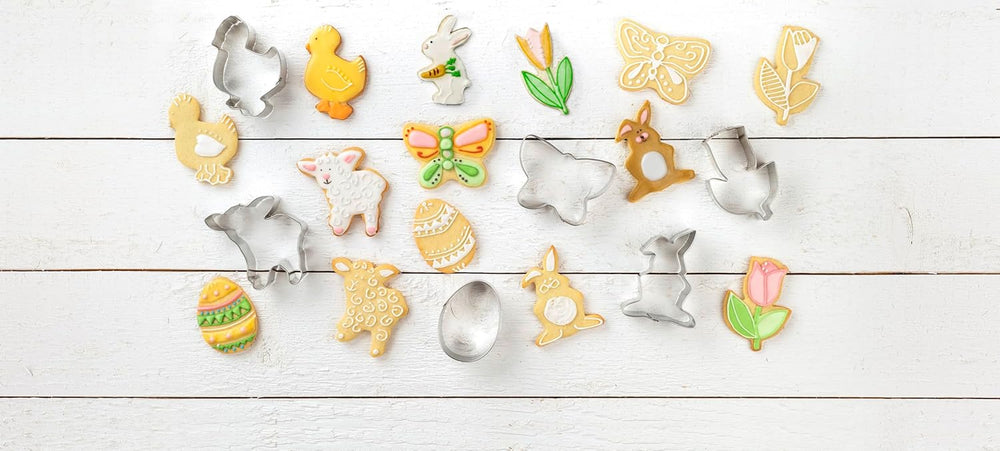 Lot de 5 moules à biscuits lapin de Pâques, moules à biscuits, moules à biscuits et fondants, moules à biscuits en acier inoxydable de haute qualité, ustensiles de cuisine, couleur : argent