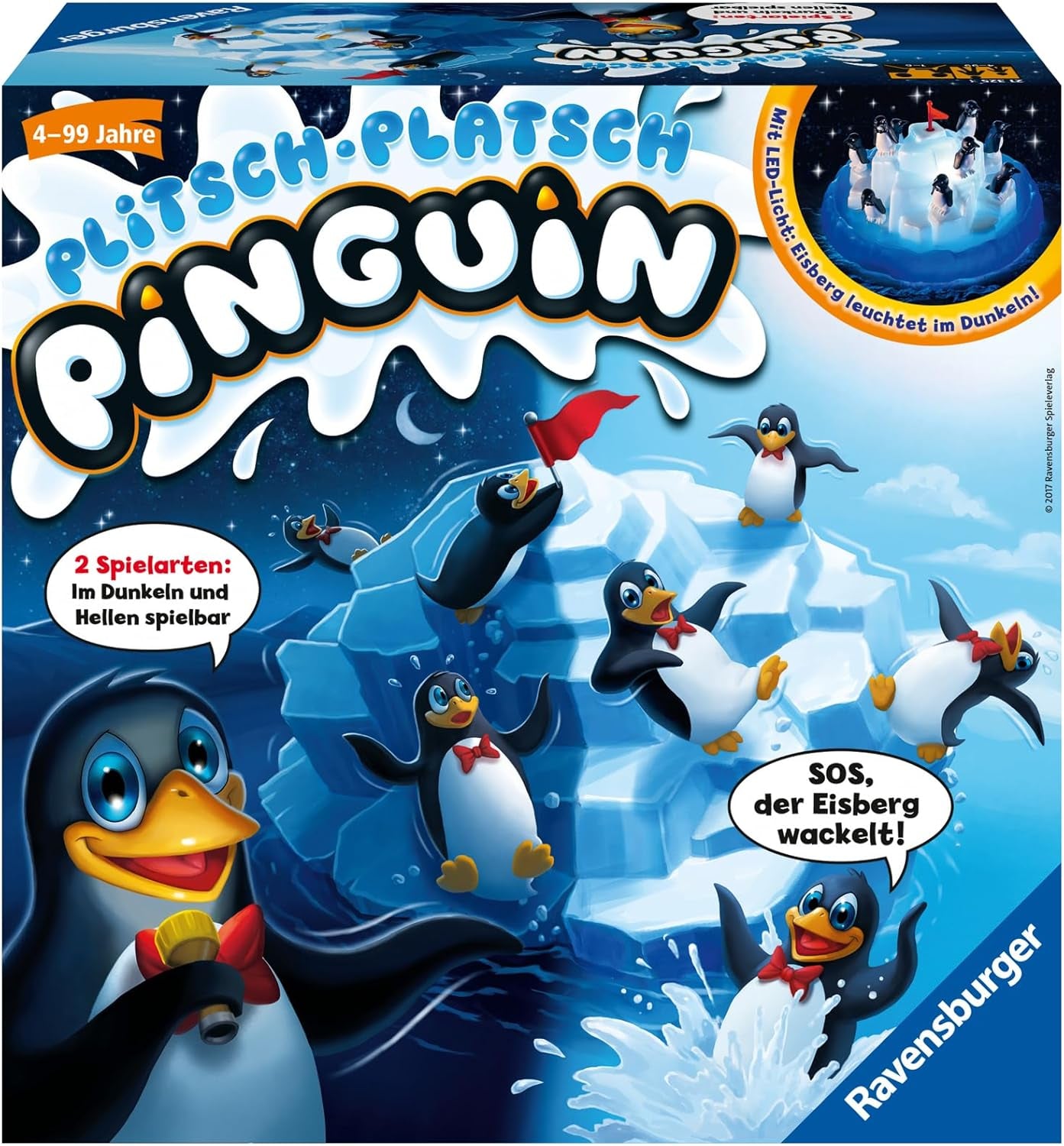 Ravensburger 21325 - Pingouin de Plitsch Platsch - grand facteur de dextérité amusant pour les enfants et les adultes - classique pour 1 à 5 joueurs à partir de 4 ans - cadeaux d'anniversaire