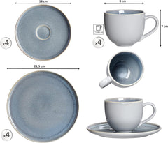 Ritzenhoff & Breker Skagen Stone service à café, 12 pièces, gris-bleu