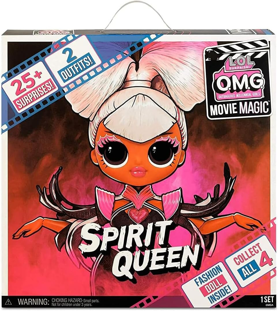 L.O.L. Surprise! 577928EUC OMG Movie Magic Spirit Queen-Modepuppe zum Sammeln mit 25 Überraschungen & Film/Theater-Spielset-Serie 1-Enthält Mode, Accessoires und mehr-Für Jungen und Mädchen ab 4+