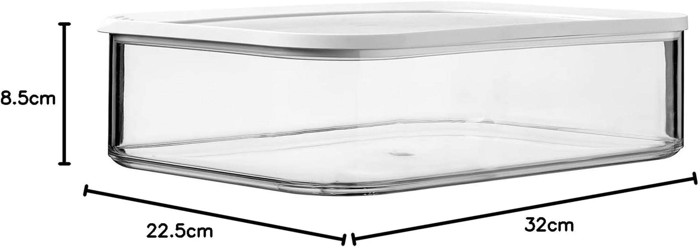 Mepal - Cutie de depozitare pentru frigider Modula XXL - Container pentru alimente cu capac - Organizator de bucătărie și cutie de depozitare din plastic - Organizator stivuibil și etanș pentru frigider - 4800 ml - Alb Cutii depozitare alimente Naty Shop