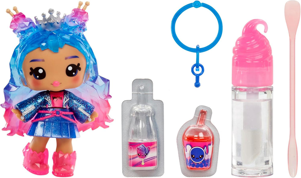 Yummiland Lip Gloss Doll - Roxie Crystal Candy - Y compris un kit de brillant à lèvres DIY, Geeignet für Kinder ab 4 Jahren, Rosa, série 2