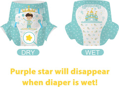 CutiePlusU Lot de 2 couches jetables pour incontinence avec rabats pour femmes et hommes, absorption maximale pendant la nuit – Petit Prince (moyen 71-96 cm)