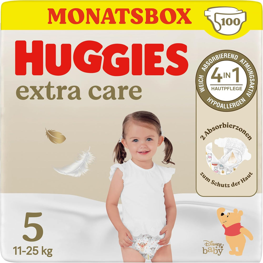Couches pour bébé Huggies Extra Care Disney, taille 4, 120 couches (2x60), boîte mensuelle