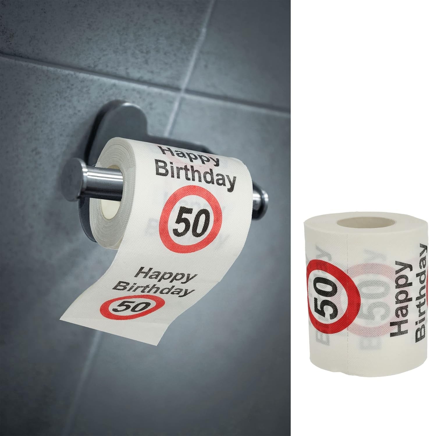 Lot de 4 papiers toilette "Joyeux 40ème anniversaire" │40ème anniversaire 24 mètres 2 tissus 180Gr/Qm │ Papier toilette papier toilette motif (4 X papier toilette 40)