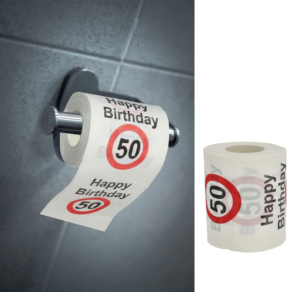 Lot de 4 papiers toilette "Joyeux 40ème anniversaire" │40ème anniversaire 24 mètres 2 tissus 180Gr/Qm │ Papier toilette papier toilette motif (4 X papier toilette 40)