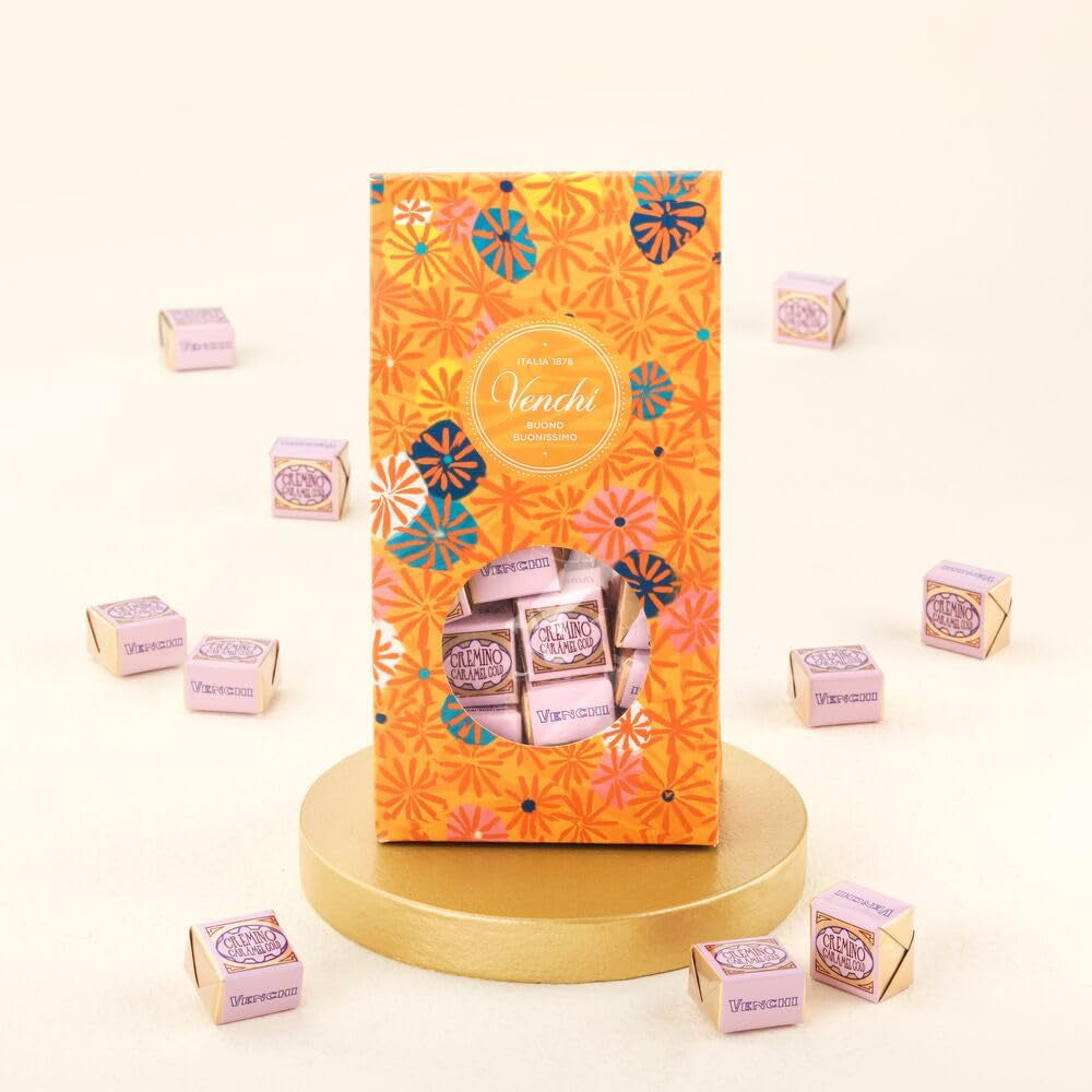 Venchi – Collection Murrine – Coffret cadeau avec assortiment de bonbons Cremino Caramel Gold, 300g – Idée cadeau – Sans gluten