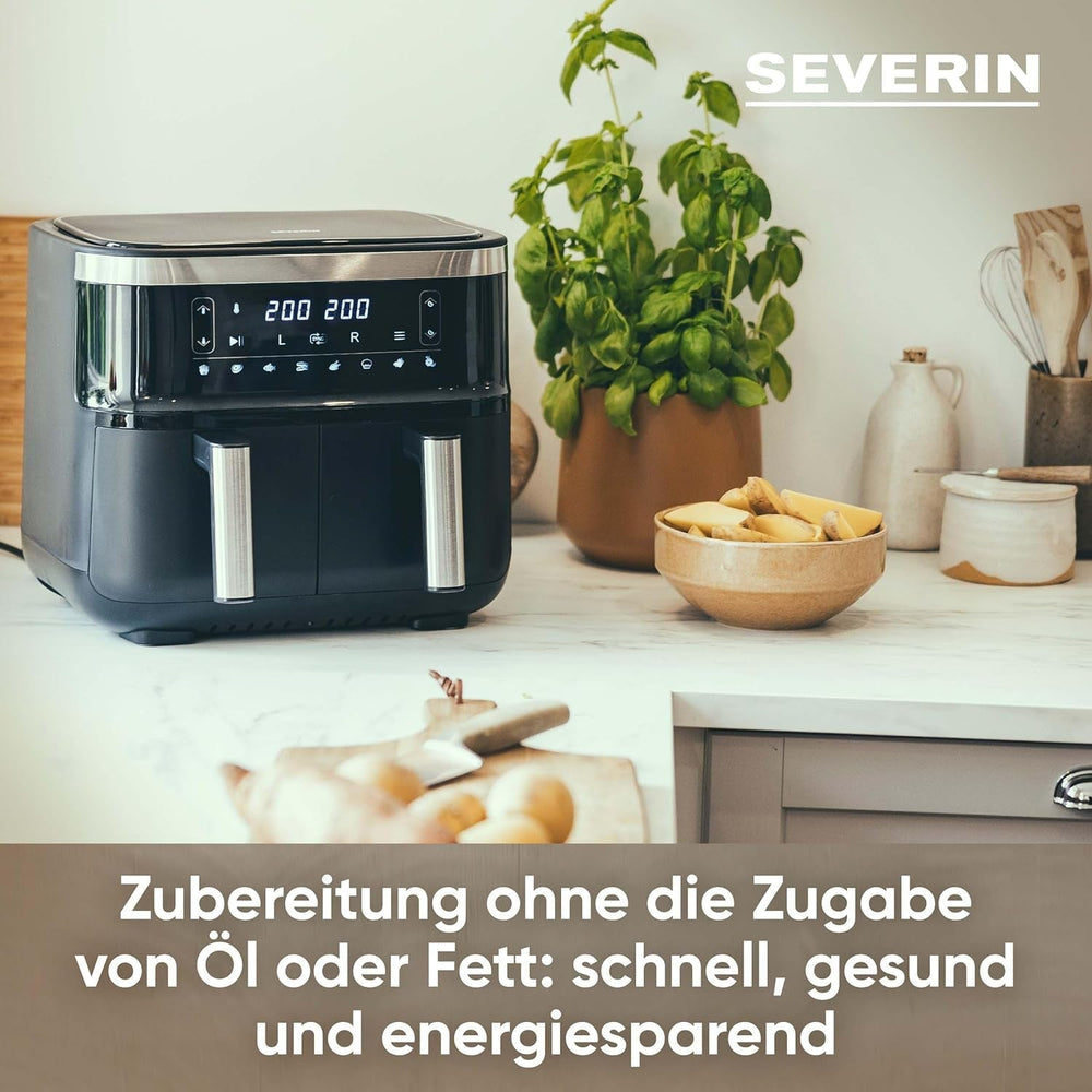 SEVERIN Friteuse double air chaud avec chambre de cuisson 2 X 3,8 L, 8 programmes automatiques Électroménager Naty Shop