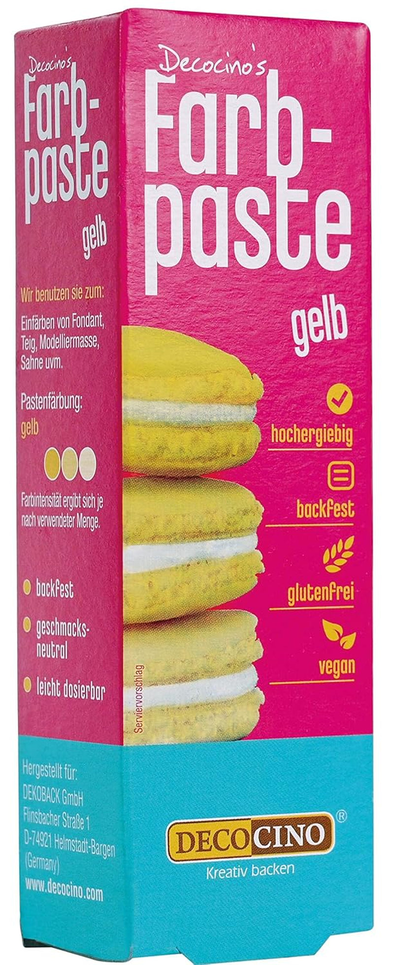 Pâte colorante rose DECOCINO - 20 g - Colorant alimentaire, idéal pour colorer gâteaux, fondants et crèmes - Sans acides gras azoïques ni gluten