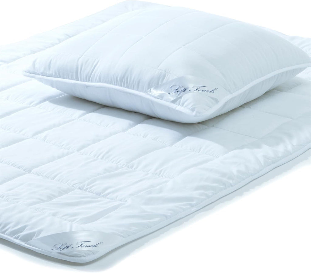 Aqua-Textil Soft Touch Set pentru copii Plapumă 100 X 135 Cm 250G și 350G cu pernă 40 X 60 Cm 150G Plapumă 4 anotimpuri Reglare climatică Oeko-Tex Plapumi si pilote Naty Shop 155X220 Cm + 1X 80X80 Cm pe tot parcursul anului