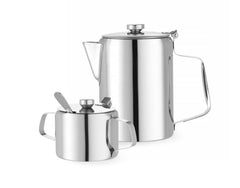 HENDI Zuckerdose, avec Scharnierdeckel, Geschirrspülmaschinengeeignet, ø85x(H)80, 300ml, Edelstahl