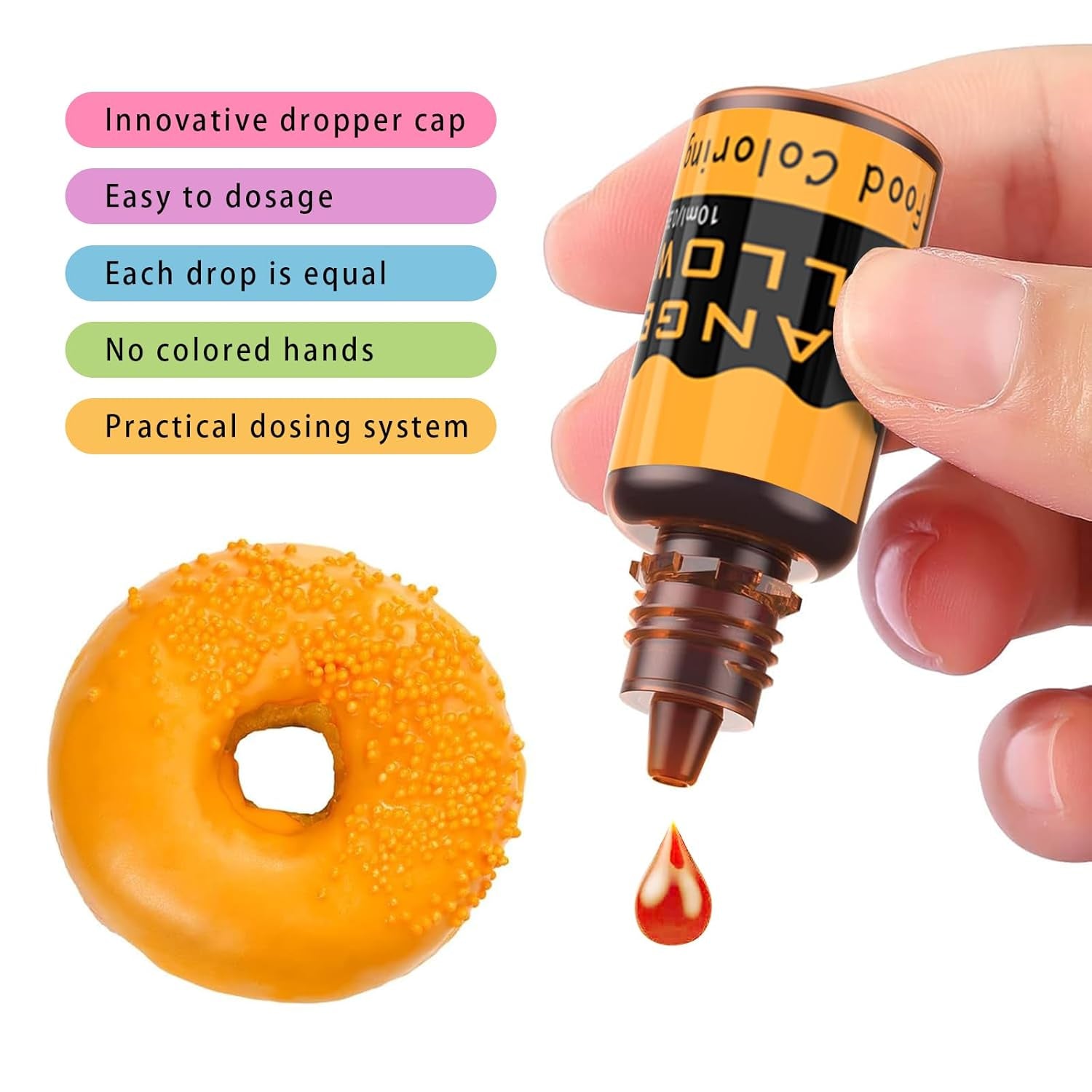 Colorant alimentar lichid 10ml x 10 culori, set de coloranți alimentari concentrați pentru glazură de tort, pentru copt, decorare, gătit și fondant. Colorant alimentar vibrant curcubeu pentru meșteșuguri DIY