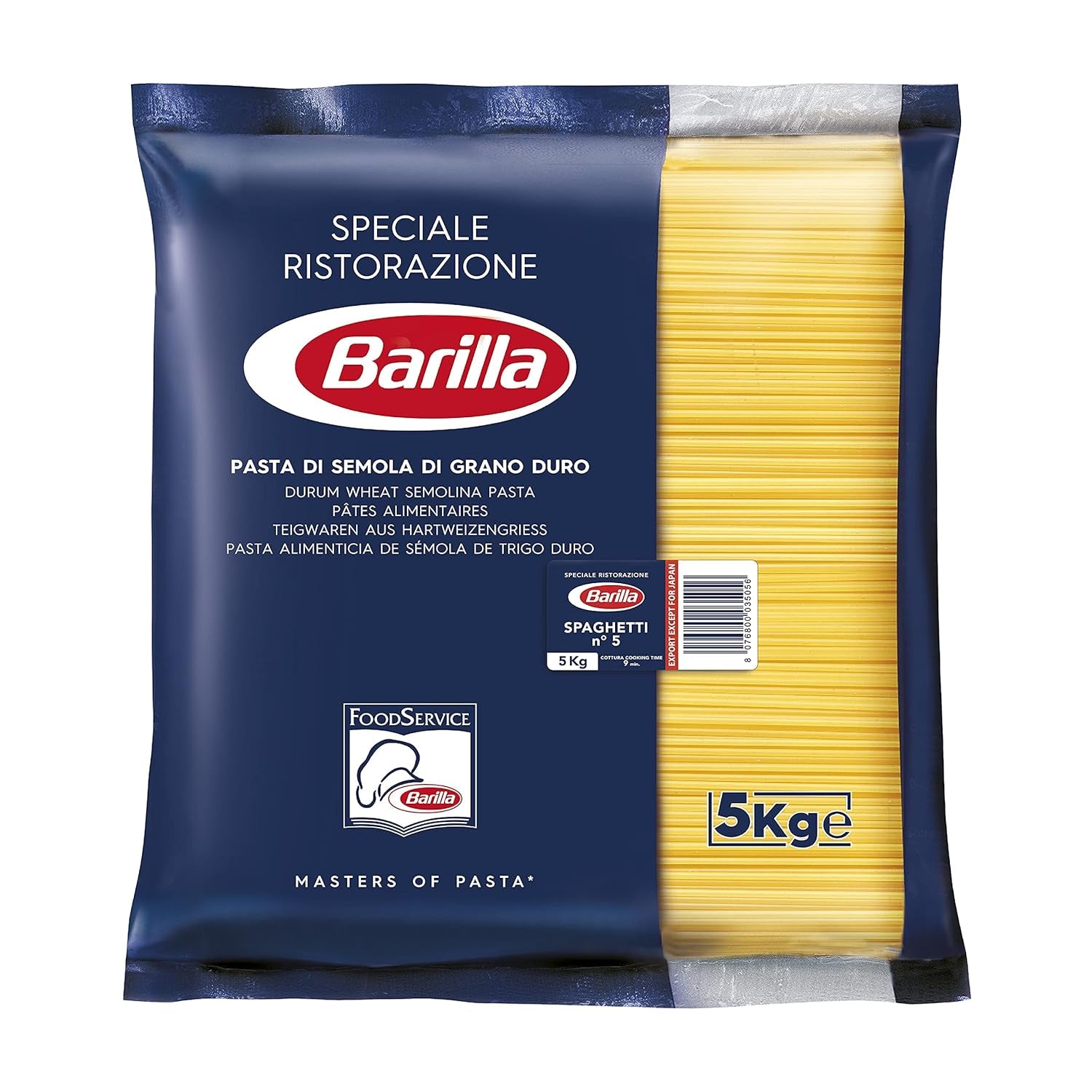 Barilla Pasta Klassische Spaghetti n.5 aus Hartweizen de haute qualité immergé al dente, (1 x 500 g), geschmacklos