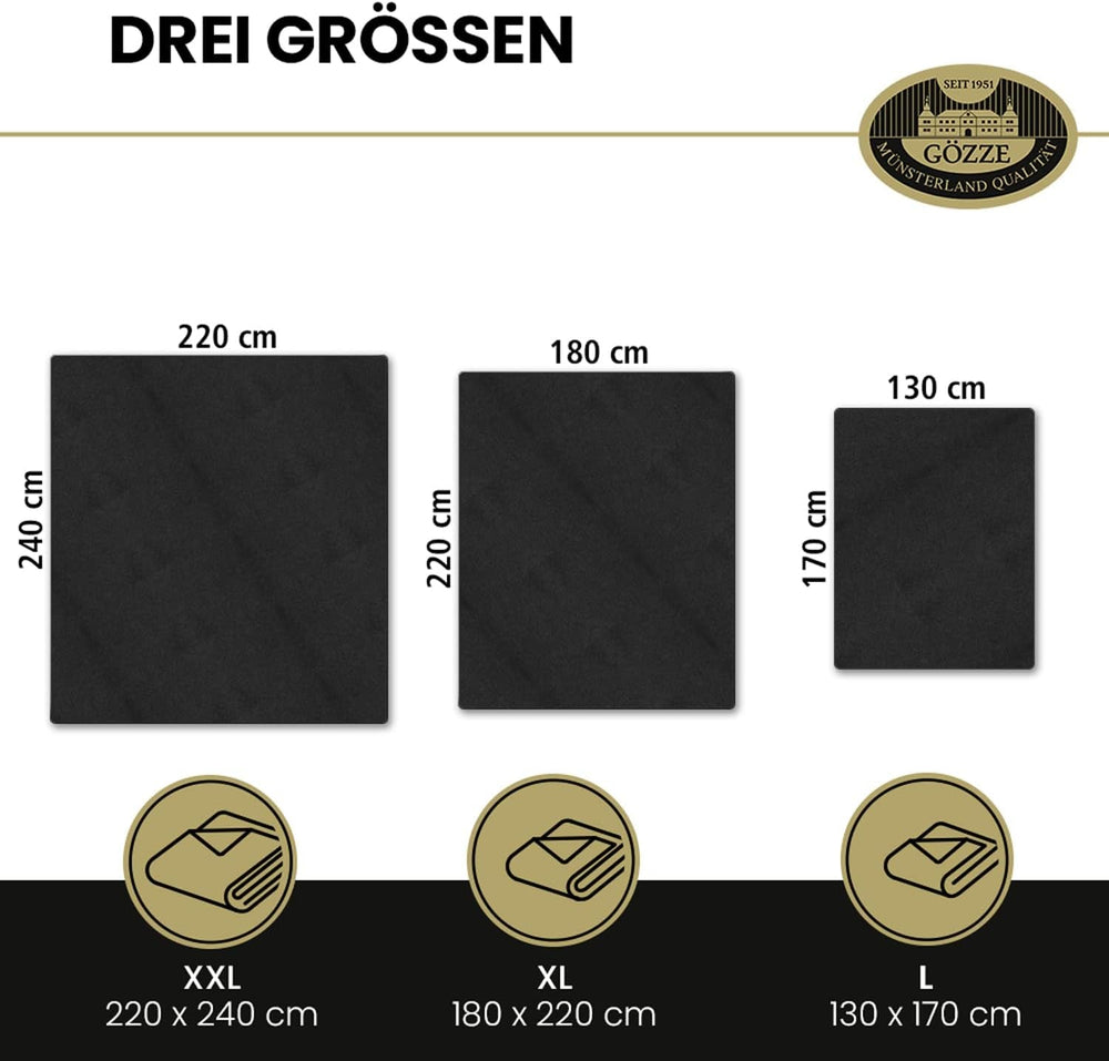 Gözze - Couverture Confortable Sensation Cachemire Premium, 500 G/M², 180 X 220 Cm - Lits et Couvertures moutarde Besuche den Gözze-Store