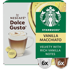 STARBUCKS Vanille Macchiato par Nescafé Dolce Gusto Kaffeekapseln 6 x 12 (72 Kapseln)