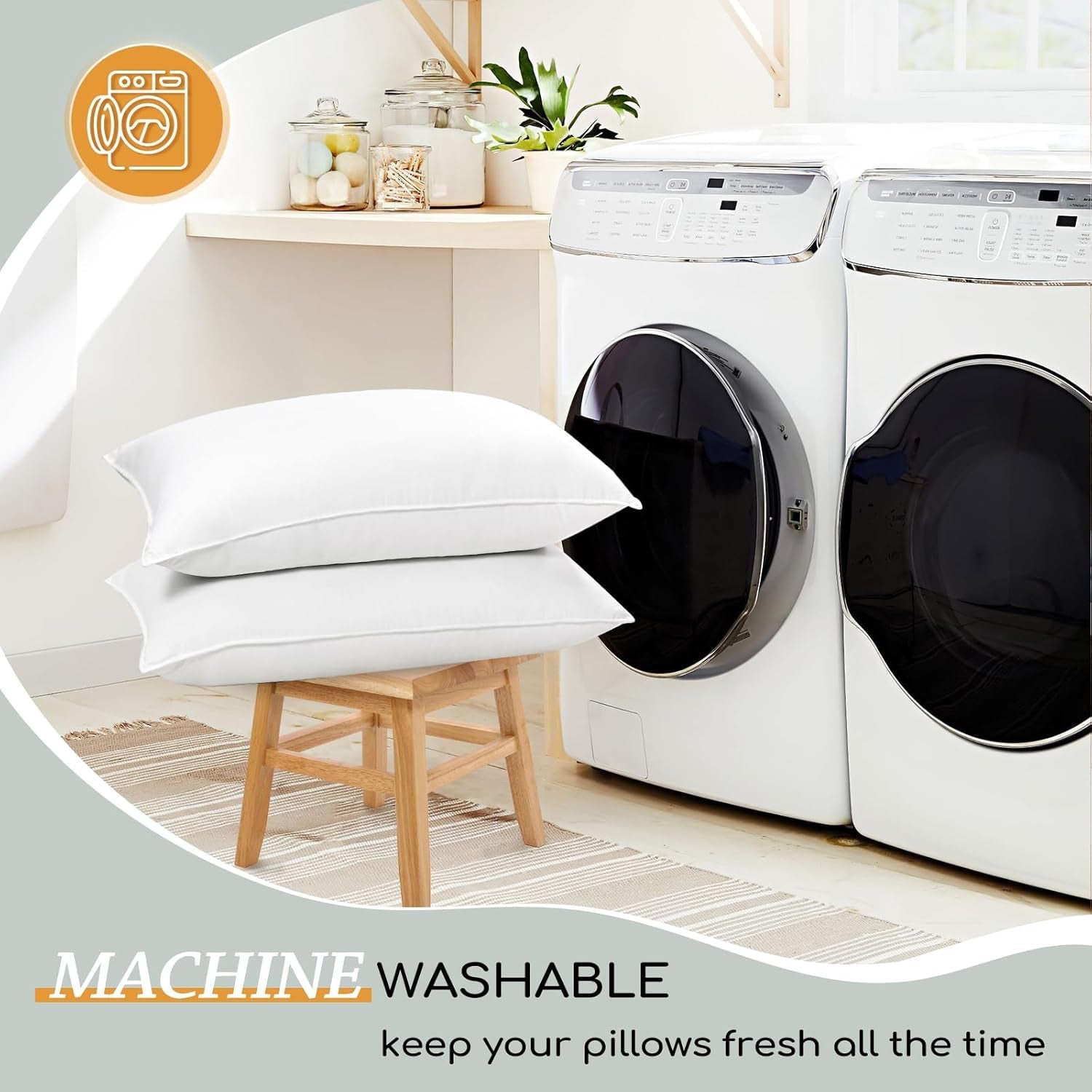 HARBOREST Oreiller de lit de couchage, 2 pièces, peluche de luxe, oreiller alternatif, idéal pour les dormeurs sur le côté et sur le dos, collection hôtelière, oreiller, taille standard/queen, 50,8 x 66 cm Naty Shop Oreillers standards