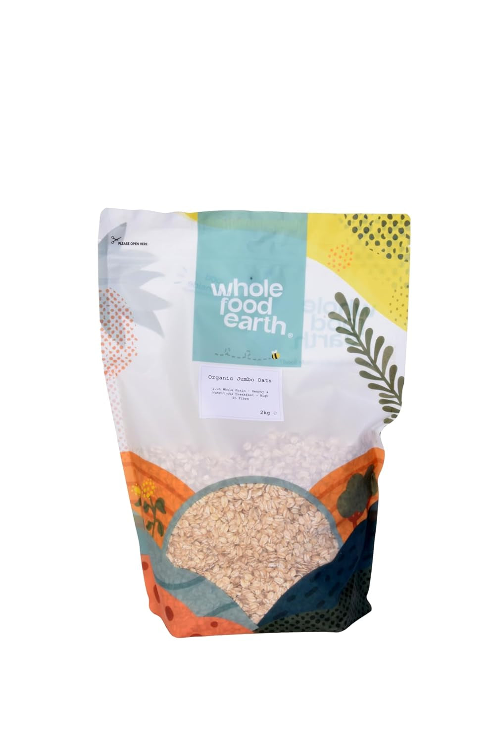 Gruau géant biologique Wholefood Earth, sans gluten – 3 kg | Sans OGM | Végétalien | Riche en fibres | Certifié biologique