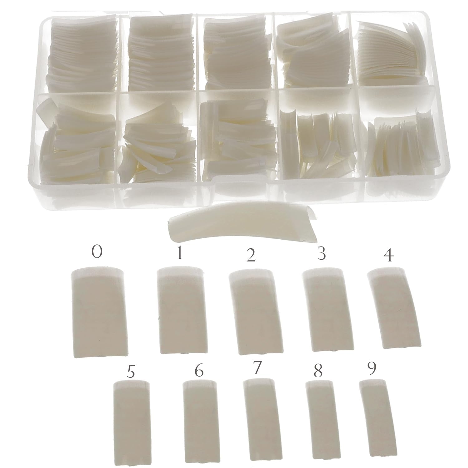 Sun Garden Nails Tipbox 500 Tips Incl. 3 Tips Glue Tips Nail Tips Glue - Modelare Unghii