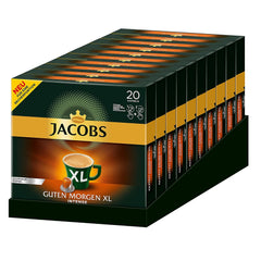 Jacobs Kaffeekapseln Guten Morgen XL Intense - 10er Pack (10 x 20 Getränke) & Kaffeekapseln Lungo Decaffeinato - Intensität 6- 200 Nespresso compatible Kapseln, 10er Pack, 10 x 20 Getränke