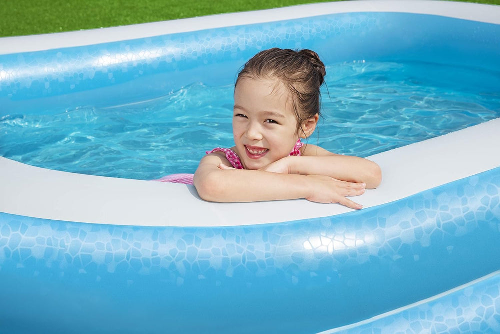 Bestway Family Pool, Piscine rectangulaire pour Enfants, Facile à Assembler, Couleur, 262 x 175 x 51 cm