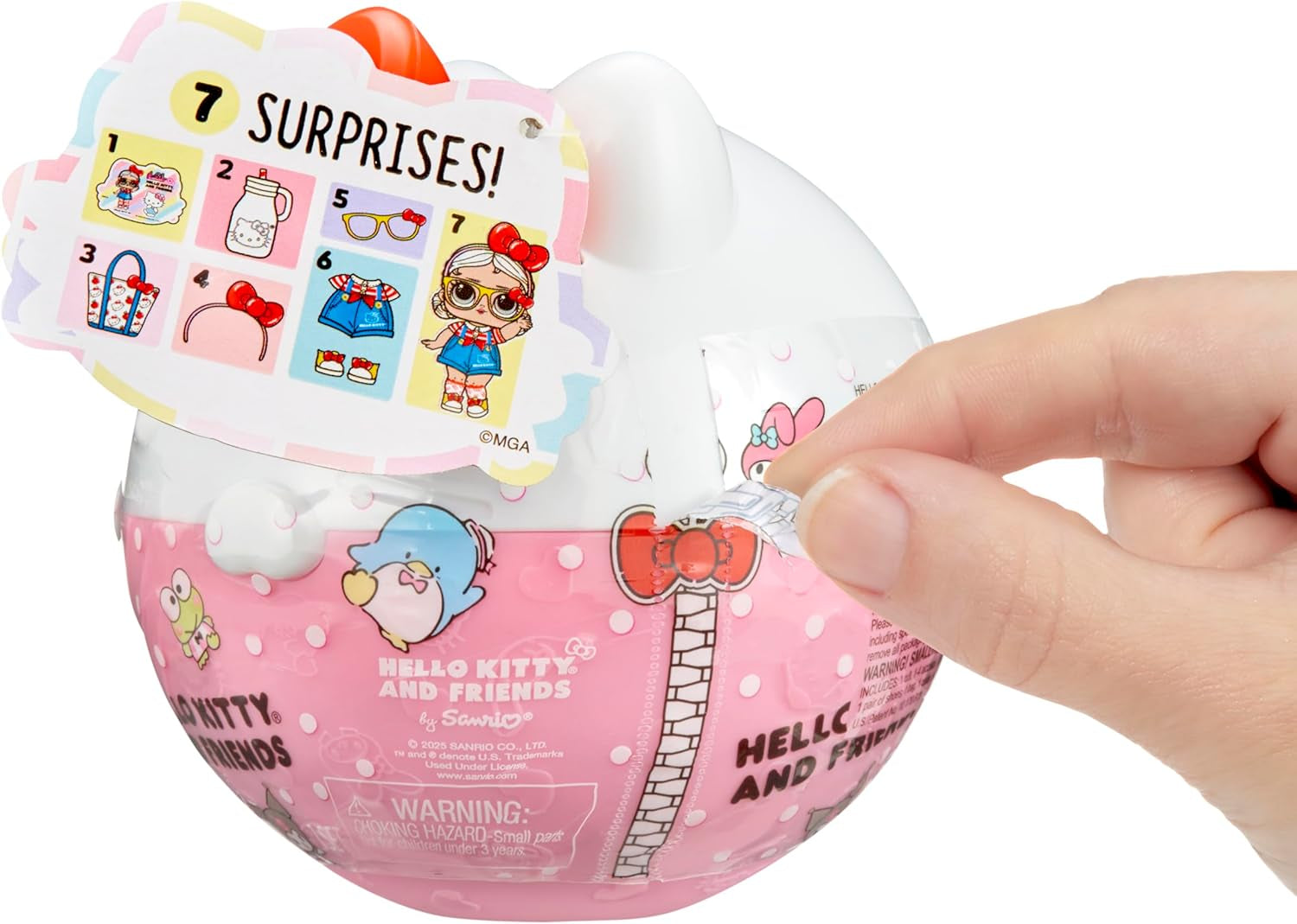 L.O.L. Surprendre! Loves Hello Kitty and Friends - 1 poupée avec 7 surprises, sélection aléatoire, 8 tout-petits à collectionner, cadeau pour les enfants de 4 ans et plus, poupées roses Naty Shop