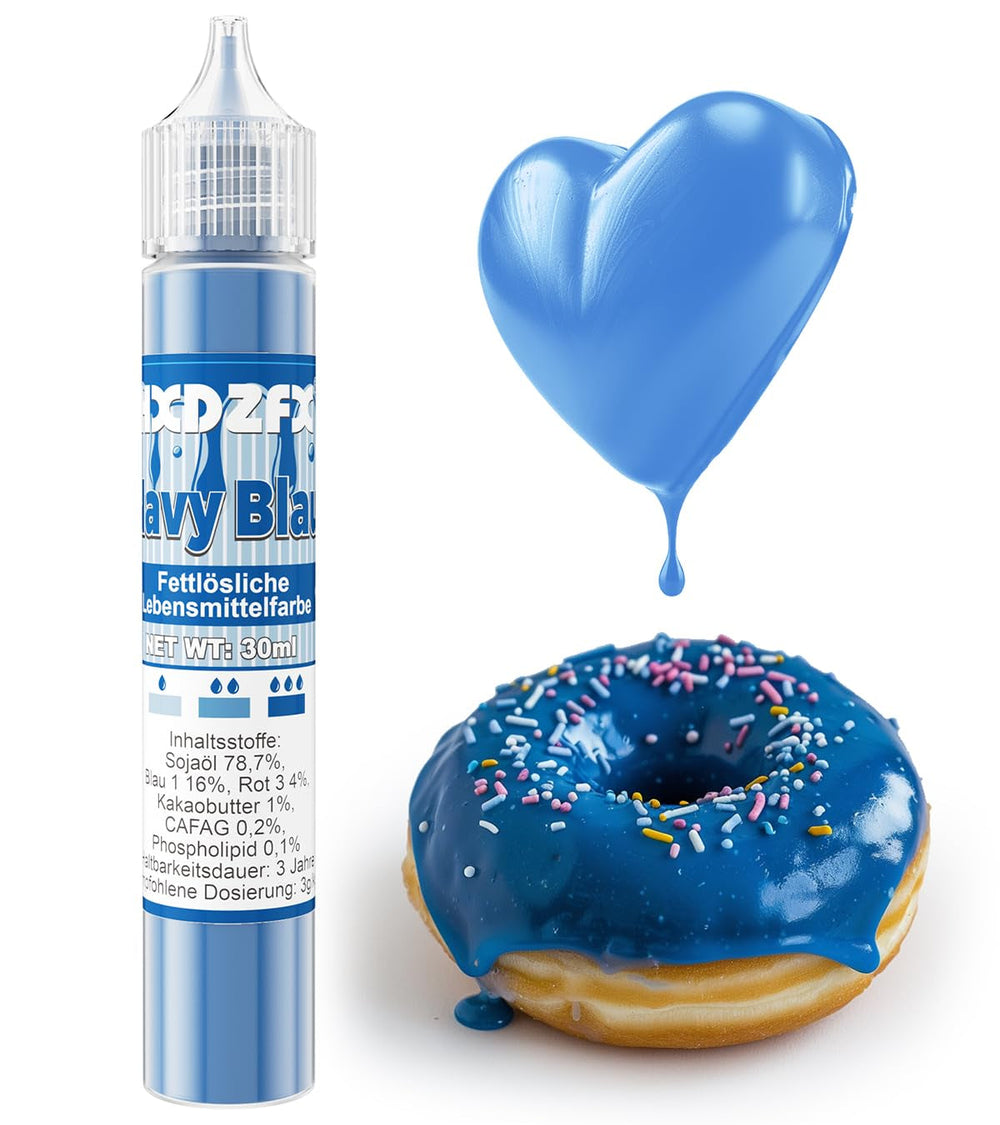 Colorant alimentaire liposoluble – 30 ml de colorant alimentaire concentré à base d'huile pour chocolat, ensemble de colorants alimentaires pour décoration de gâteaux, fondant, crème au beurre, pâtisserie, travaux manuels (bleu marine)