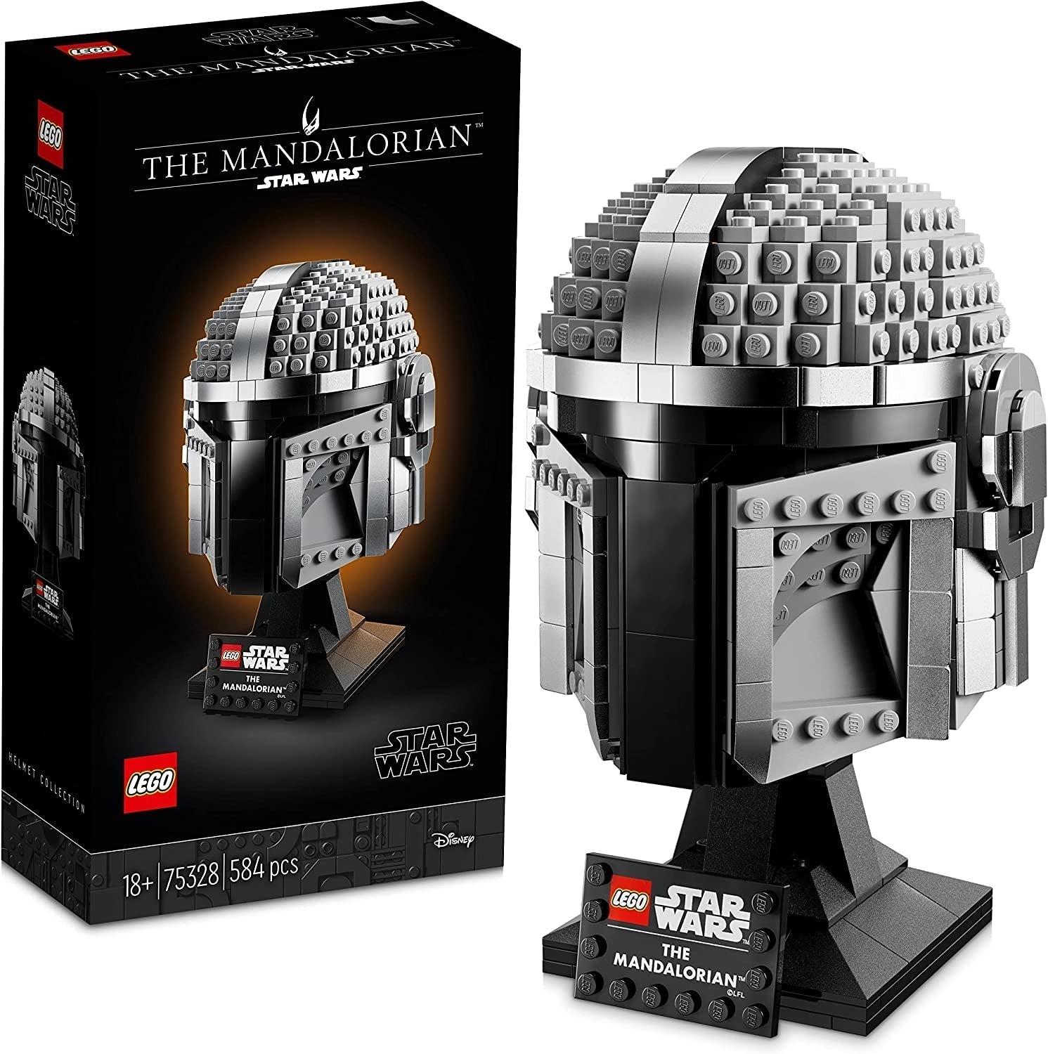 Modèle de casque mandalorien LEGO Star Wars, décoration de salle de collection et merveilleux cadeau pour adultes, kit, hommes, femmes, maman, papa, idée cadeau de collection 75328 Jeux de construction Besuche den LEGO-Store Single