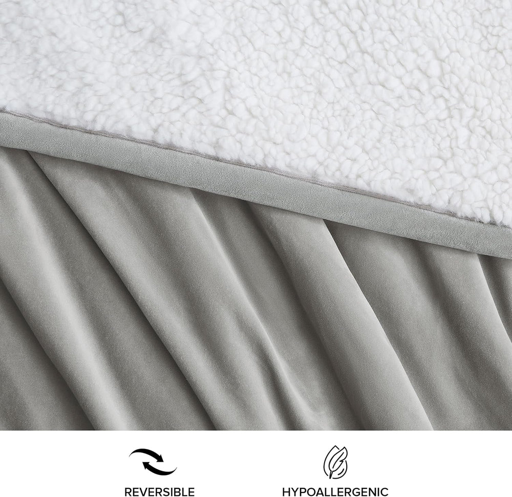 UGG 01465 Bliss Sherpa Pătură de aruncare complet reversibilă pentru canapea sau pat, lavabilă la mașină, ușor de întreținut, pluș moale, pături de lux supradimensionate, 178 X 127 cm, sigilare Plapumi si pilote Naty Shop