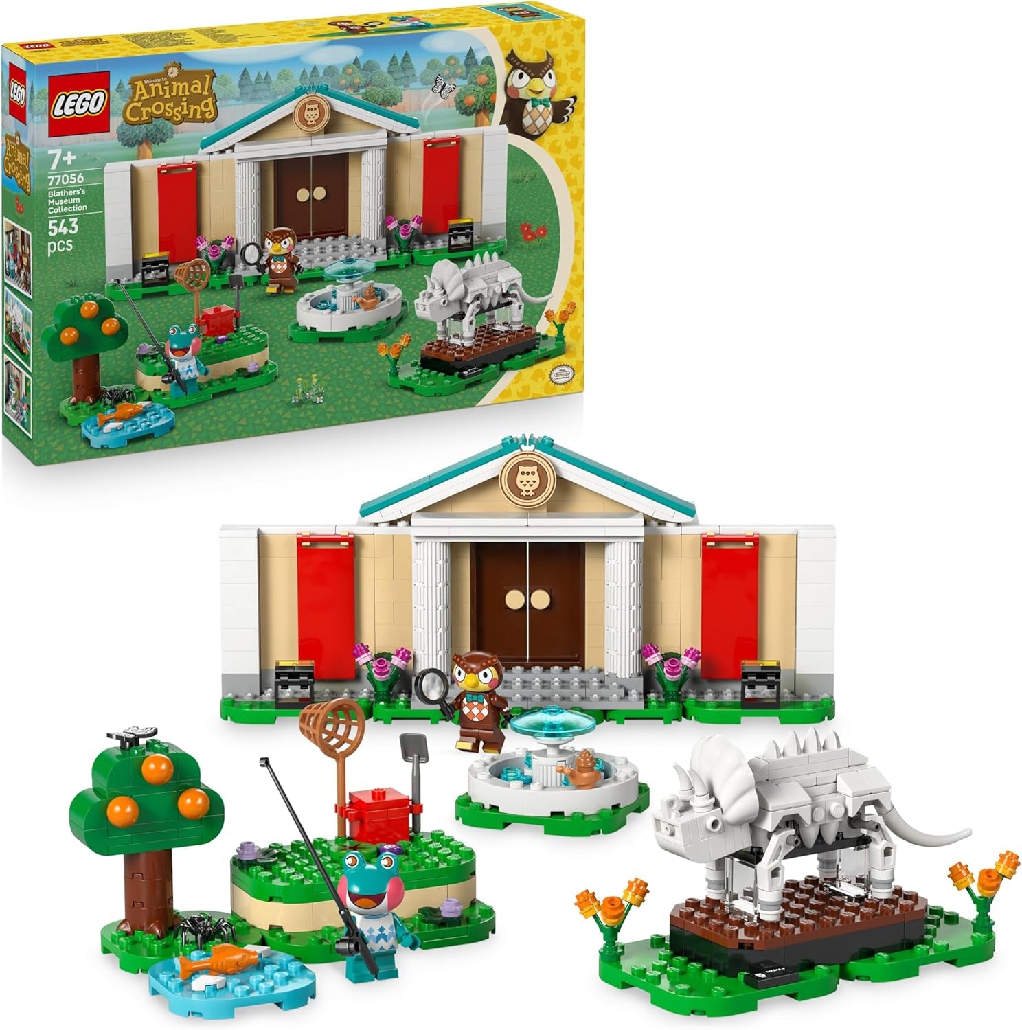 LEGO Animal Crossing - Ensemble de musées d'Eugens - Ensemble de jeux interactifs avec figurines d'Eugen et Liliane, fossiles de dinosaures et accessoires - Jouets de jeu pour filles et jeunes à partir de 7 ans - 77056
