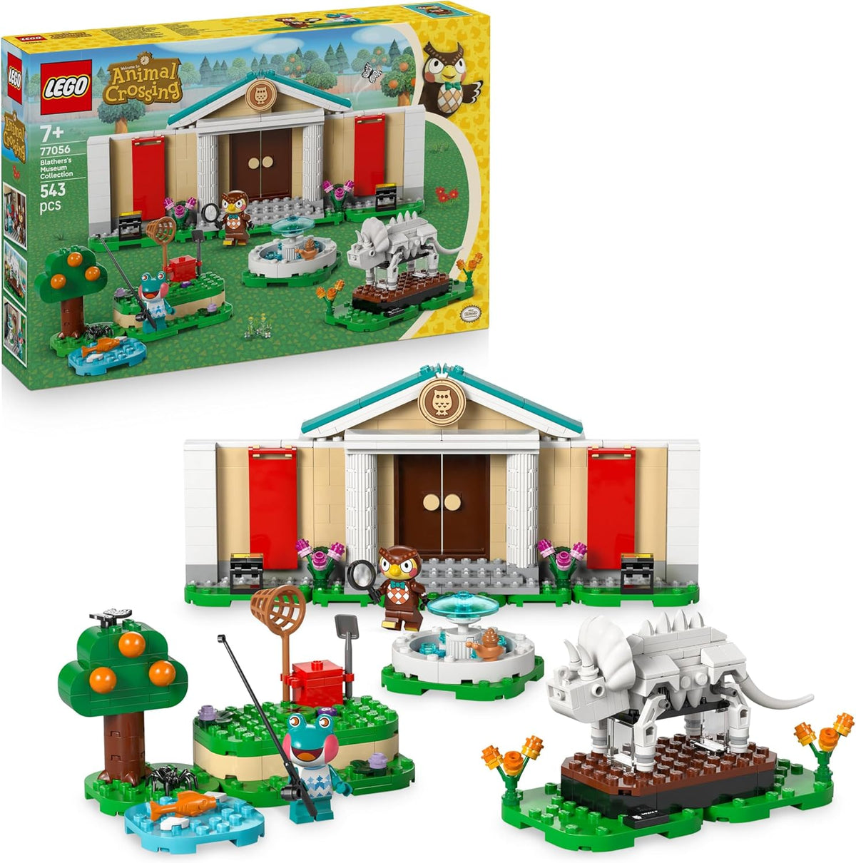 LEGO Animal Crossing - Ensemble de musées d'Eugens - Ensemble de jeux interactifs avec figurines d'Eugen et Liliane, fossiles de dinosaures et accessoires - Jouets de jeu pour filles et jeunes à partir de 7 ans - 77056