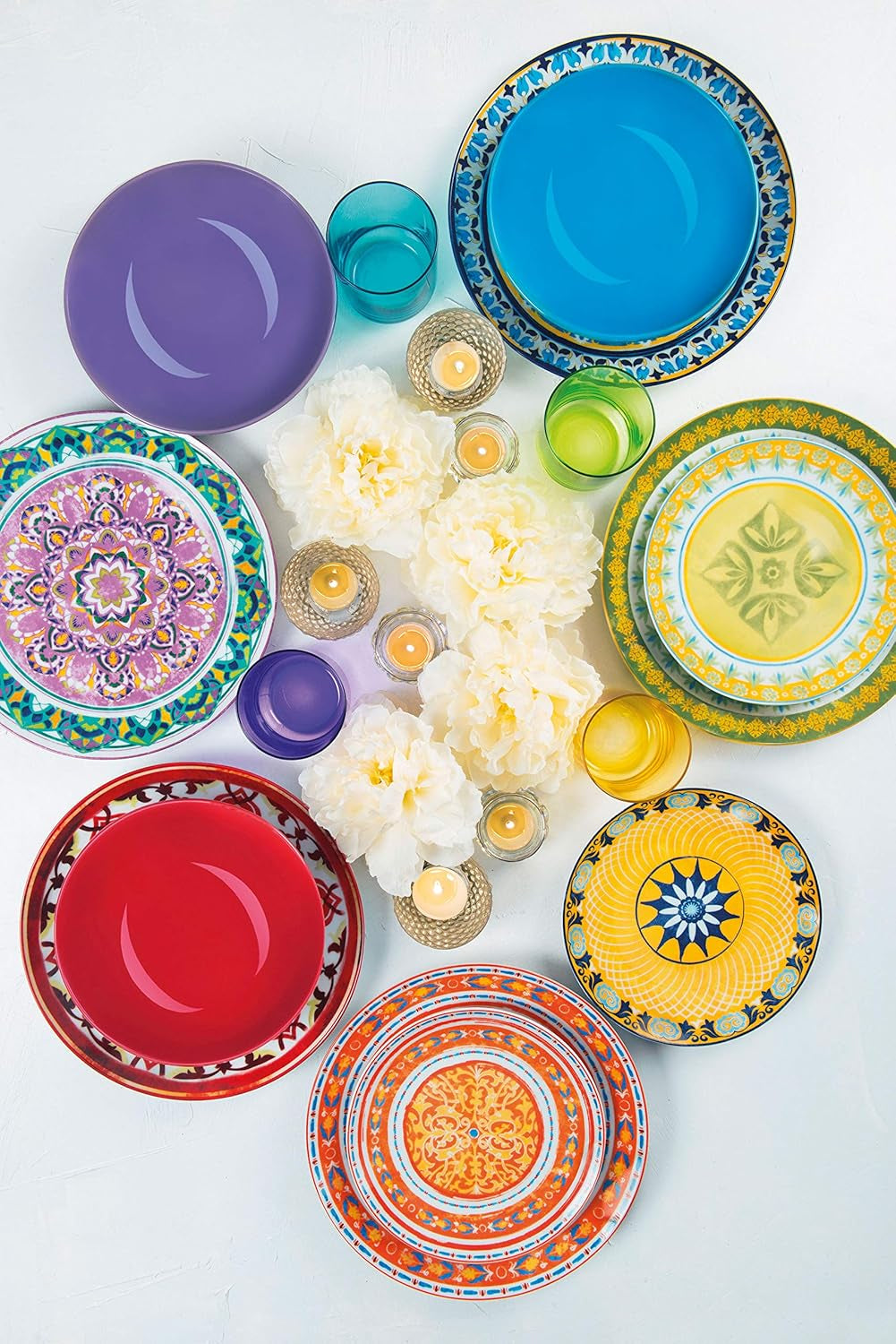 Excelsa ETNO Chic service de table, porcelaine, multicolore, 21 pièces