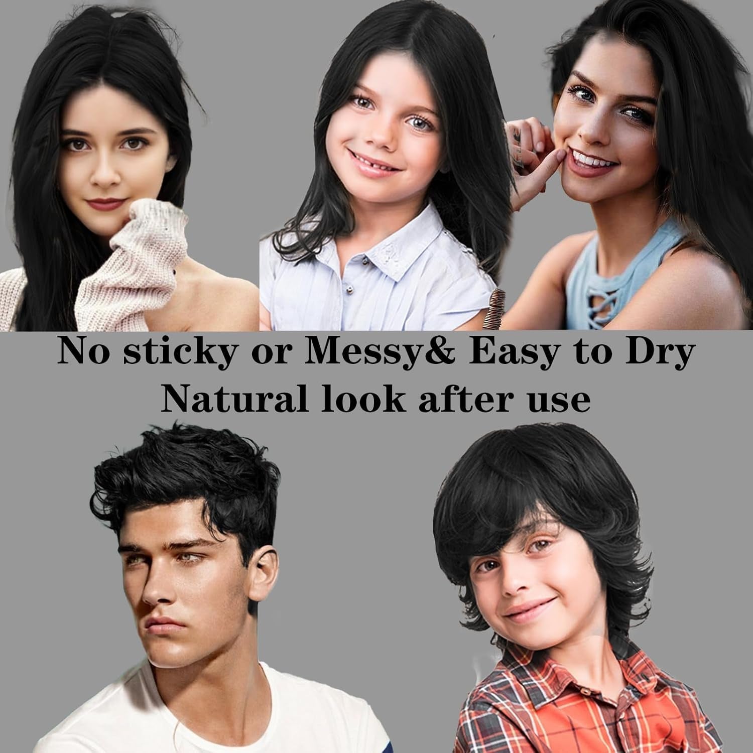 COLAYERIST Cire colorante temporaire lavable pour cheveux noirs pour hommes et femmes Mascara capillaire pour fête ou cosplay Produits de coloration capillaire sans dégâts Naty Shop