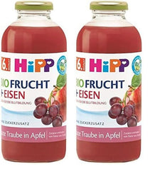 Hipp Boissons bio au jus de fruits +, multifruits à la vitamine C, pack de 6 (6 x 0,5 L) Mère et Enfant Naty Shop 2 x 500 ml Fruits rouges