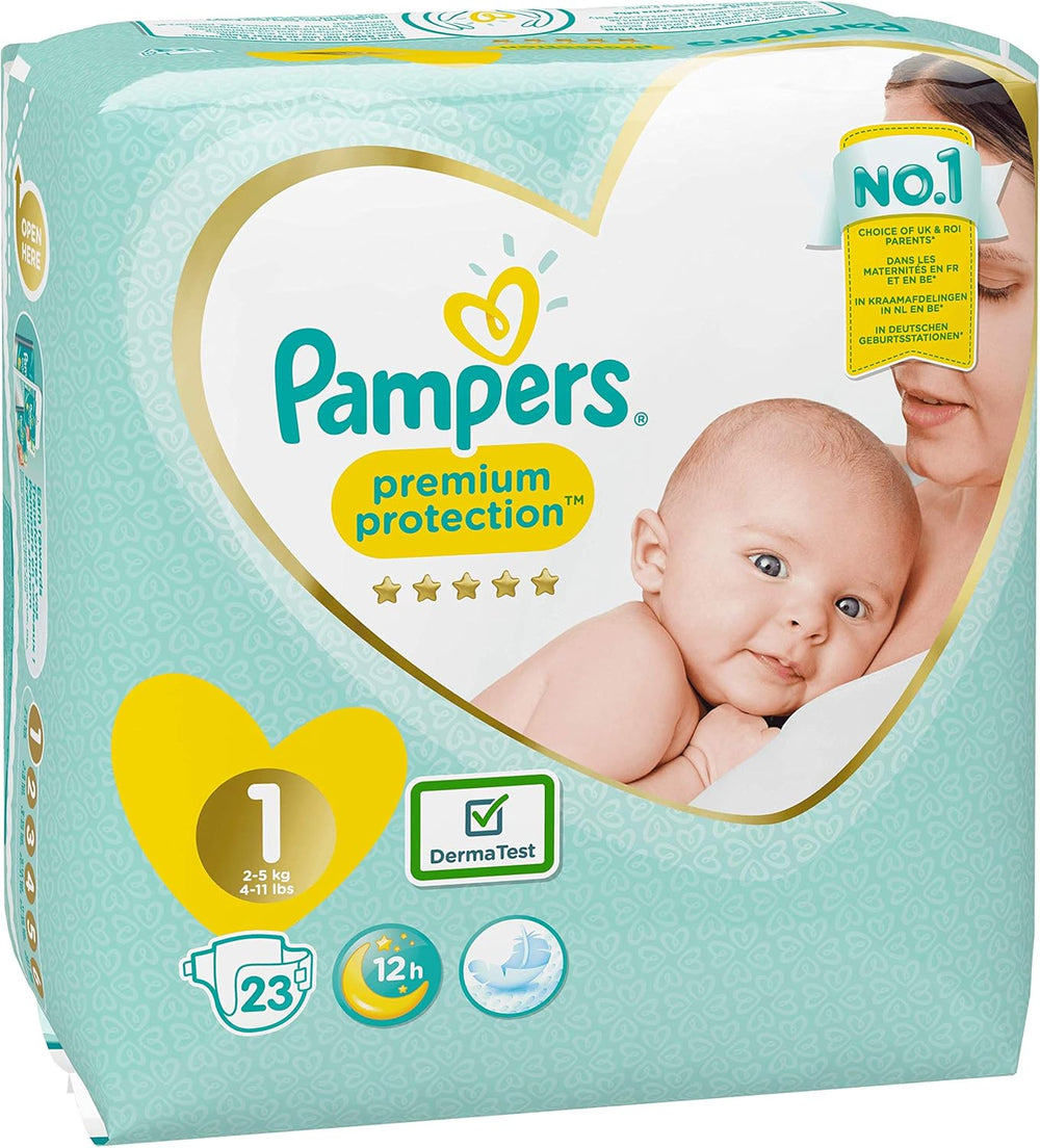 Couches Pampers Premium Protection New Baby, taille 1 (nouveau-né), 22 pièces