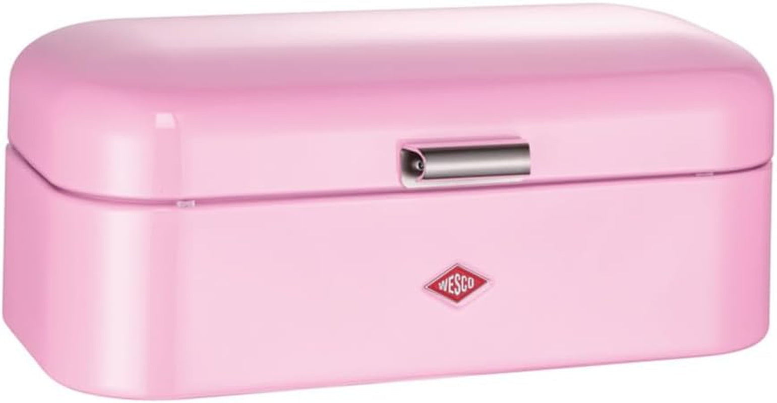 Wesco Grandy Boîte à pain en noir mat, tôle d'acier enduite de poudre, trous d'aération et poignée robuste, boîtes de conservation des aliments Naty Shop Rose