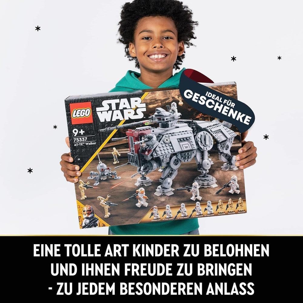 LEGO Star Wars At-Te Walker Mobile Toy Model Minifigure Set comprenant 3 soldats clones, des droïdes de combat et un droïde araignée nain 75337 Jeux de construction Besuche an LEGO-Store