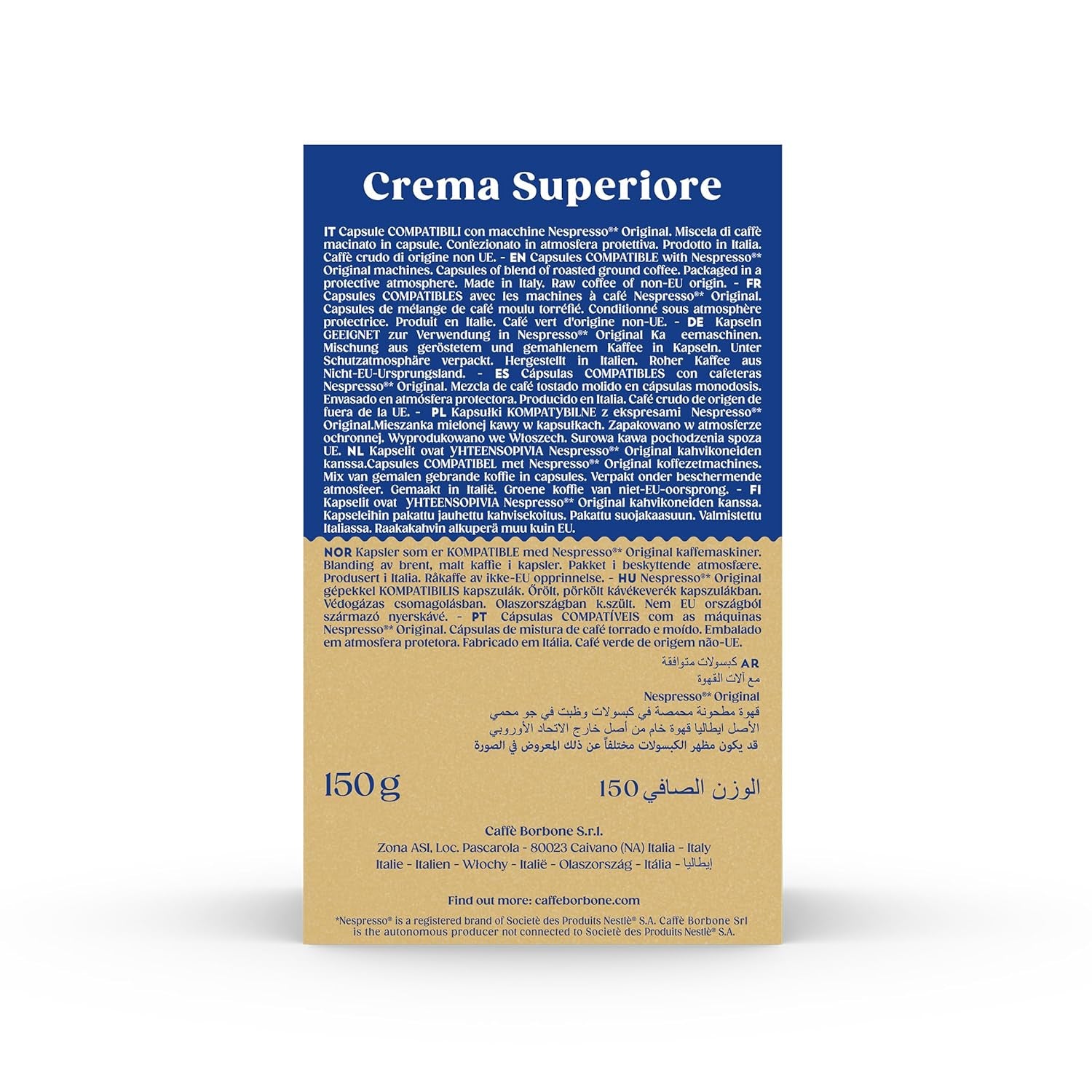 Caffè Borbone Crema Superiore - 90 Kaffeekapseln - riche et crémeux - Compatible avec Nespresso®* Haushalts-Espressomaschinen