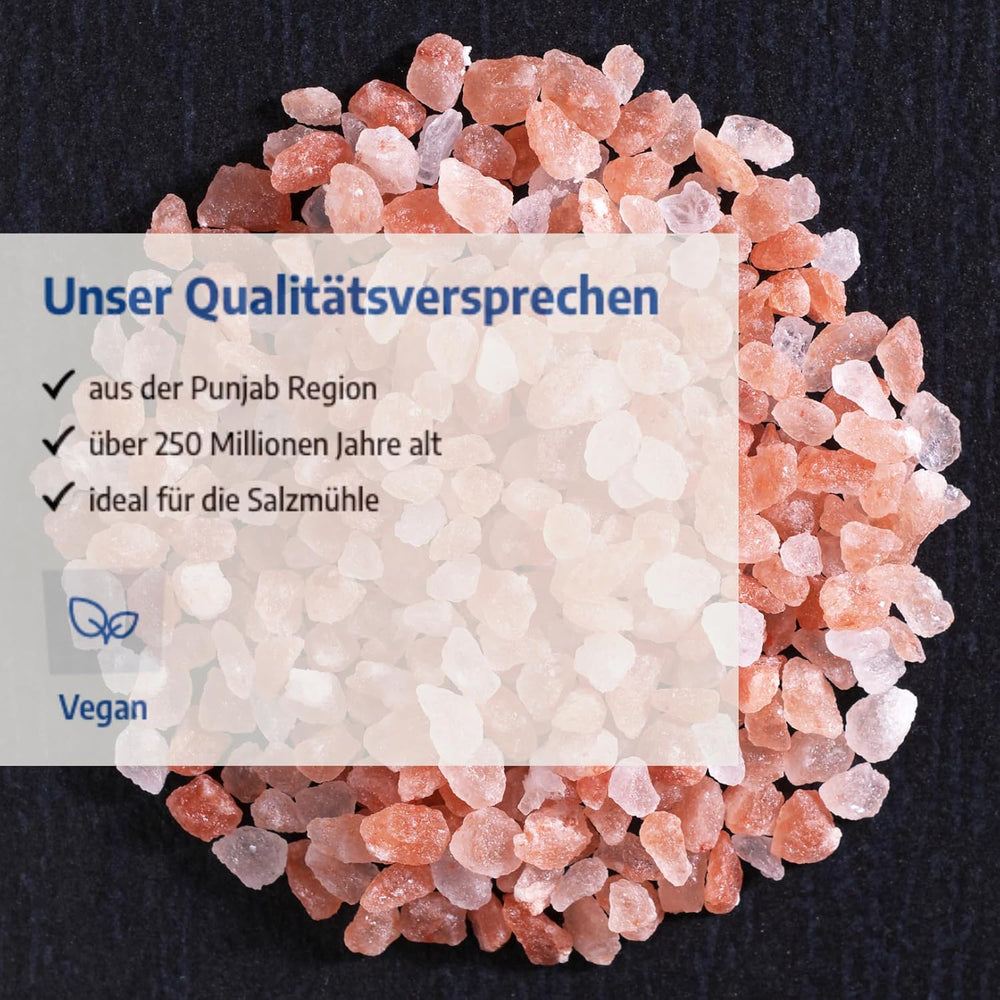 Govinda Kristallsalz - grossier (1kg) | 250 millions d'années alt | Salz dans la région du Pendjab | Beauté 100% naturelle & sans Zusätze | Ayurvédique | Végétalien | Idéal pour le moulin à sel