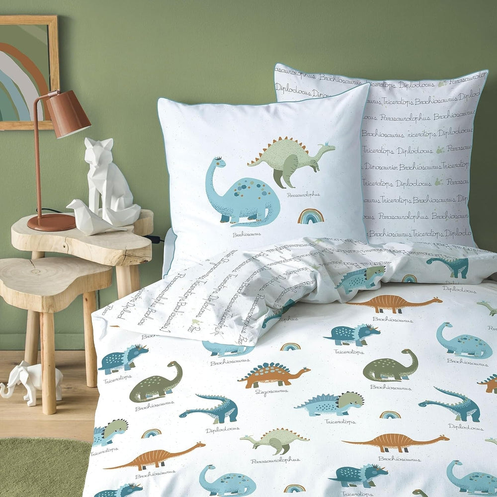 Linge de lit enfant, renard, hibou et animaux de la forêt, 100% coton Linge de lit - enfant Naty Shop Dinosaures