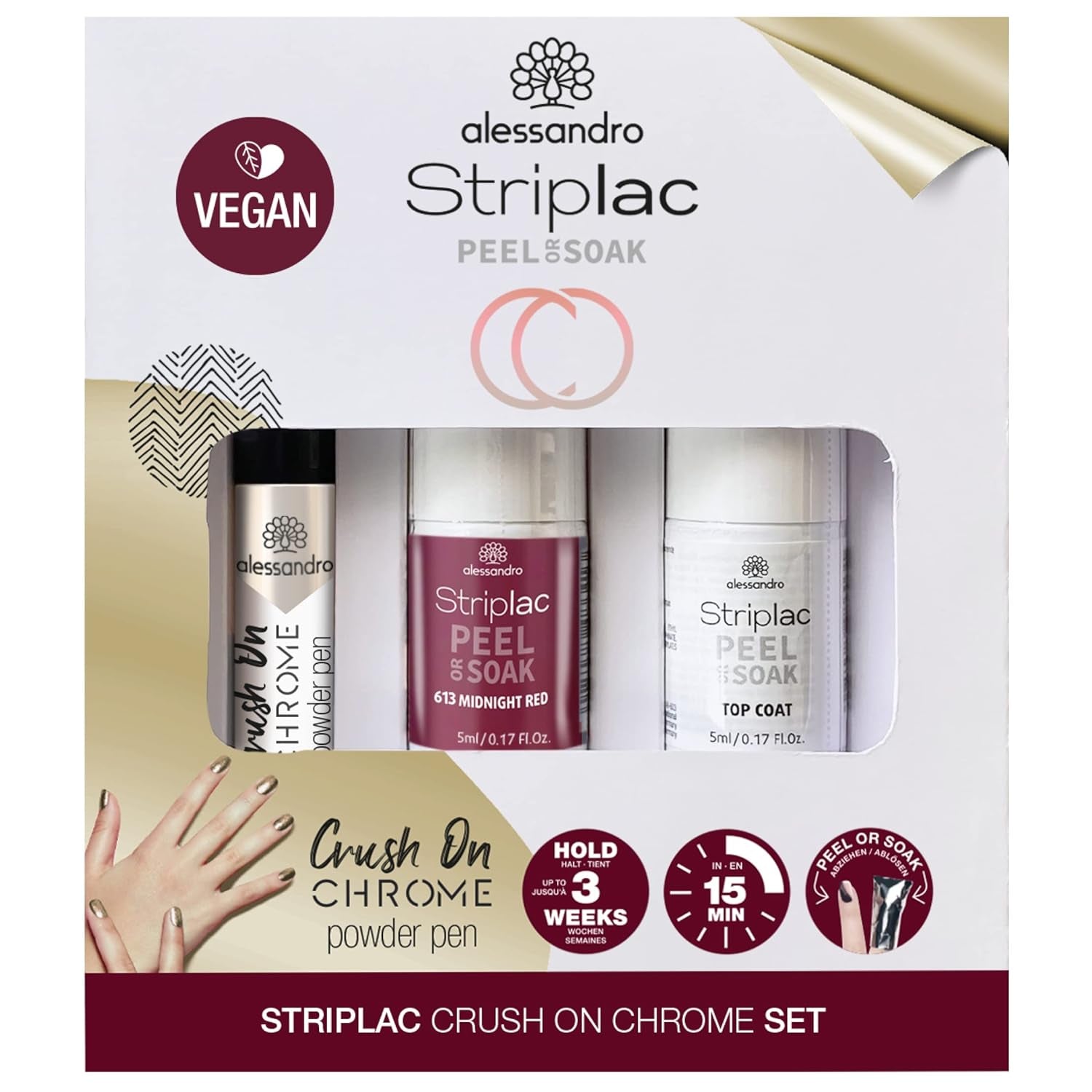 Set alessandro Striplac Peel ou Soak Silver Crush On Chrome – Des ongles parfaits en 15 minutes