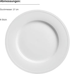 Set de veselă din porțelan MÄSER Arlona, 18 piese pentru 6 persoane, atemporal și elegant, alb